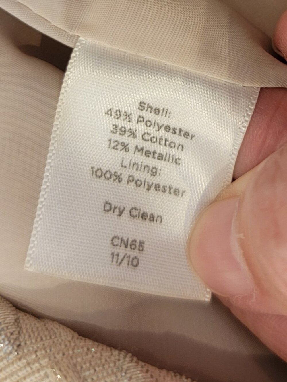 Talbots Petite Metallic Jacquard Skirt Cream/Gold - Picture 12 of 12